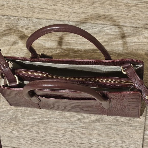 Radley London Croc Embossed Liverpool Multiway Grab Bag Oxblood Red - Picture 11 of 16